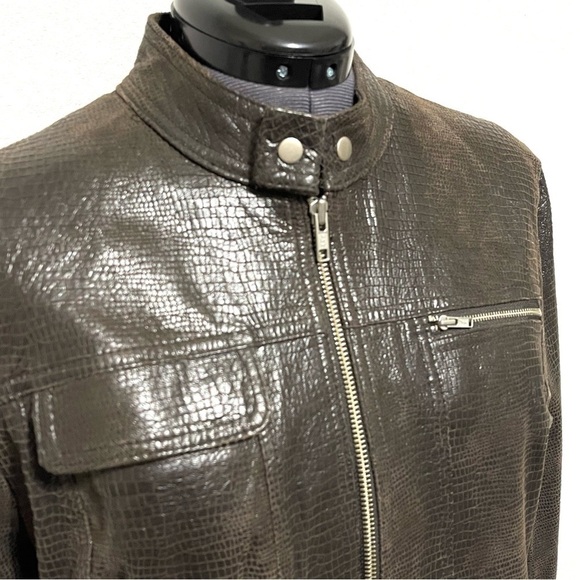 VINTAGE I.E. Woman 100% Leather Brown Jacket Size L - Picture 4 of 15